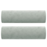 2-Seater Sofa with Throw Pillows Light Grey 140 cm Velvet
