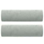 2-Seater Sofa with Throw Pillows Light Grey 140 cm Velvet