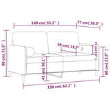 2-Seater Sofa with Throw Pillows Light Grey 140 cm Velvet