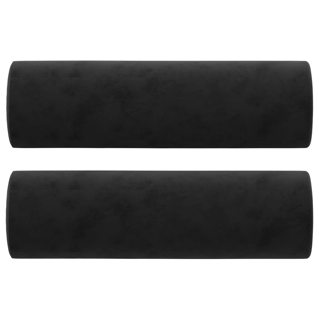 2-Seater Sofa with Throw Pillows Black 140 cm Velvet