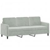 3-Seater Sofa with Throw Pillows Light Grey 180 cm Velvet - Top-Down View