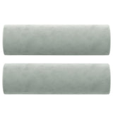 3-Seater Sofa with Throw Pillows Light Grey 180 cm Velvet
