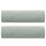 3-Seater Sofa with Throw Pillows Light Grey 180 cm Velvet