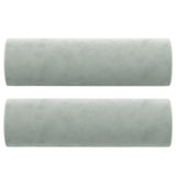 3-Seater Sofa with Throw Pillows Light Grey 180 cm Velvet - 45-Degree Angle