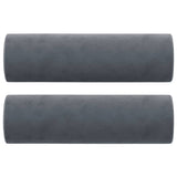 3-Seater Sofa with Throw Pillows Dark Grey 180 cm Velvet - 45-Degree Angle