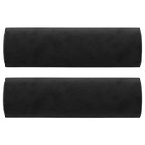 3-Seater Sofa with Throw Pillows Black 180 cm Velvet - 45-Degree Angle