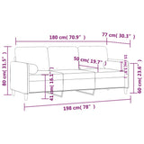3-Seater Sofa with Throw Pillows Black 180 cm Velvet