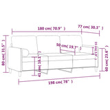3-Seater Sofa with Throw Pillows Black 180 cm Velvet - Low Angle