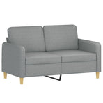 2-Seater Sofa with Throw Pillows Light Grey 120 cm Fabric