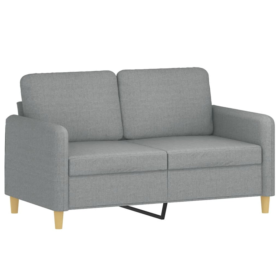 2-Seater Sofa with Throw Pillows Light Grey 120 cm Fabric