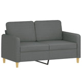 2-Seater Sofa with Throw Pillows Dark Grey 120 cm Fabric - Top-Down View
