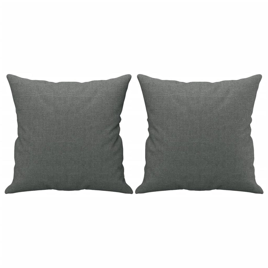 2-Seater Sofa with Throw Pillows Dark Grey 140 cm Fabric