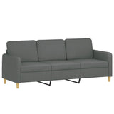 3-Seater Sofa with Throw Pillows Dark Grey 180 cm Fabric - Top-Down View