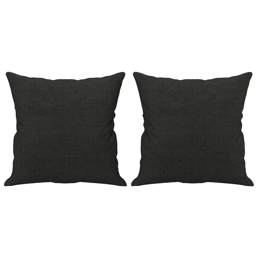 3-Seater Sofa with Throw Pillows Black 180 cm Fabric