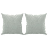 2-Seater Sofa with Throw Pillows Light Grey 120 cm Velvet