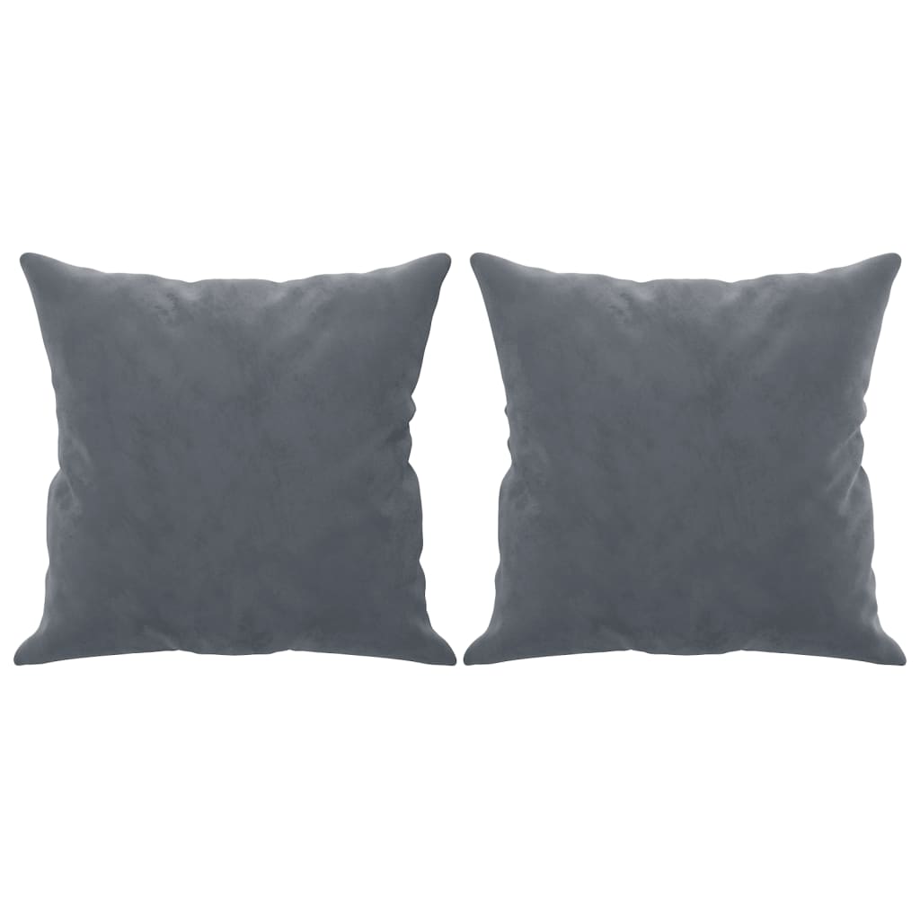 2-Seater Sofa with Throw Pillows Dark Grey 120 cm Velvet