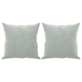 2-Seater Sofa with Throw Pillows Light Grey 140 cm Velvet