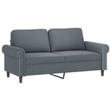 2-Seater Sofa with Throw Pillows Dark Grey 140 cm Velvet - Top-Down View