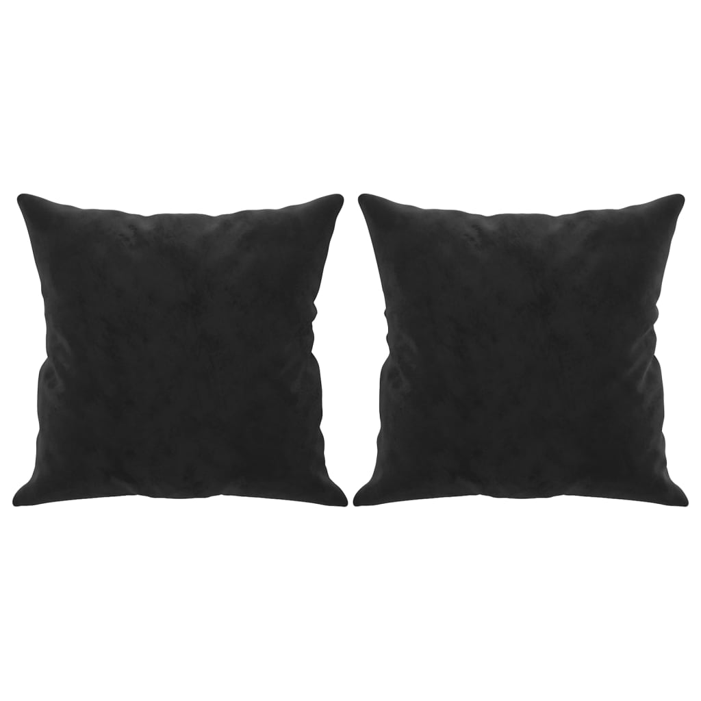 2-Seater Sofa with Throw Pillows Black 140 cm Velvet