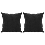 2-Seater Sofa with Throw Pillows Black 140 cm Velvet
