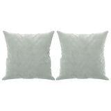 3-Seater Sofa with Throw Pillows Light Grey 180 cm Velvet - 45-Degree Angle