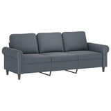 3-Seater Sofa with Throw Pillows Dark Grey 180 cm Velvet - Top-Down View