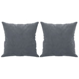 3-Seater Sofa with Throw Pillows Dark Grey 180 cm Velvet - 45-Degree Angle