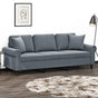 3-Seater Sofa with Throw Pillows Dark Grey 180 cm Velvet