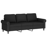 3-Seater Sofa with Throw Pillows Black 180 cm Velvet - Top-Down View