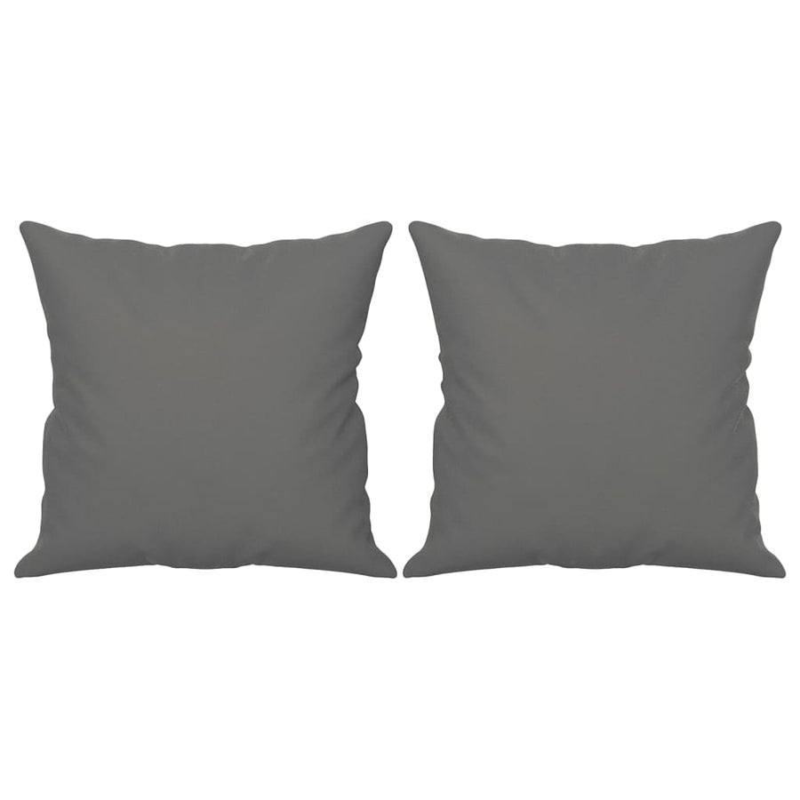 2-Seater Sofa with Pillows Dark Grey 140 cm Microfibre Fabric