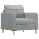 Sofa Chair with Footstool Light Grey 60 cm Fabric - Top-Down View