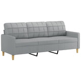 3-Seater Sofa with Footstool Light Grey 180 cm Fabric - Top-Down View