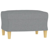 3-Seater Sofa with Footstool Light Grey 180 cm Fabric - 45-Degree Angle