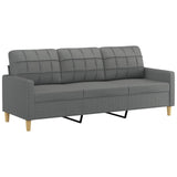3-Seater Sofa with Footstool Dark Grey 180 cm Fabric - Top-Down View
