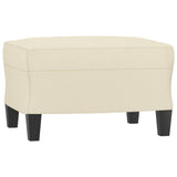 Sofa Chair with Footstool Cream 60 cm Faux Leather - 45-Degree Angle