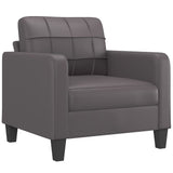 Sofa Chair with Footstool Grey 60 cm Faux Leather
