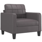 Sofa Chair with Footstool Grey 60 cm Faux Leather