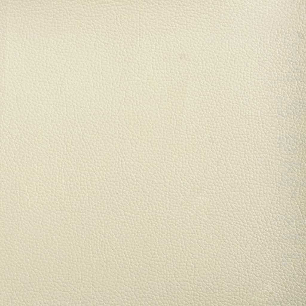3-Seater Sofa with Footstool Cream 180 cm Faux Leather