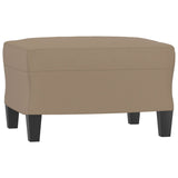 3-Seater Sofa with Footstool Cappuccino 180 cm Faux Leather - 45-Degree Angle