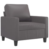 Sofa Chair with Footstool Grey 60 cm Faux Leather - Top-Down View