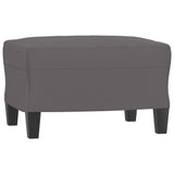 Sofa Chair with Footstool Grey 60 cm Faux Leather - 45-Degree Angle