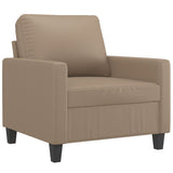 Sofa Chair with Footstool Cappuccino 60 cm Faux Leather - Top-Down View