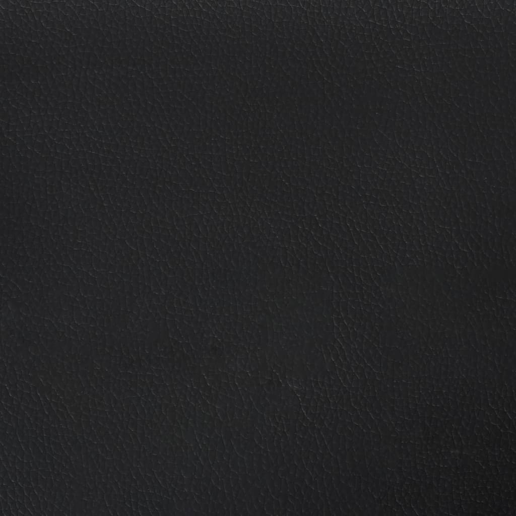 3-Seater Sofa with Footstool Black 180 cm Faux Leather