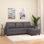 3-Seater Sofa with Footstool Grey 180 cm Faux Leather