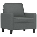 Sofa Chair with Footstool Dark Grey 60 cm Fabric