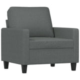 Sofa Chair with Footstool Dark Grey 60 cm Fabric - Top-Down View
