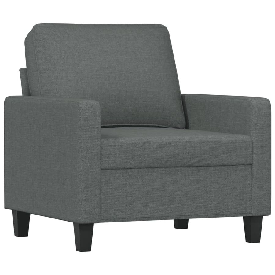 Sofa Chair with Footstool Dark Grey 60 cm Fabric