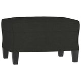 Sofa Chair with Footstool Black 60 cm Fabric - 45-Degree Angle