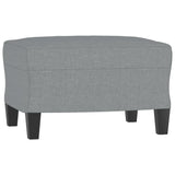 3-Seater Sofa with Footstool Light Grey 180 cm Fabric - 45-Degree Angle