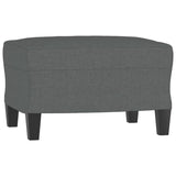 3-Seater Sofa with Footstool Dark Grey 180 cm Fabric - 45-Degree Angle